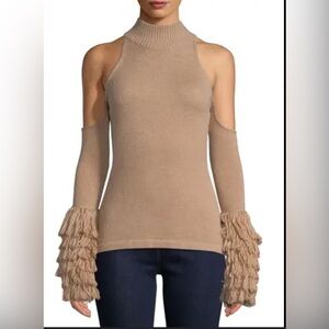 EUC Jonathan Simkhai Loopy Yarn Cold Shoulder Wool Sweater